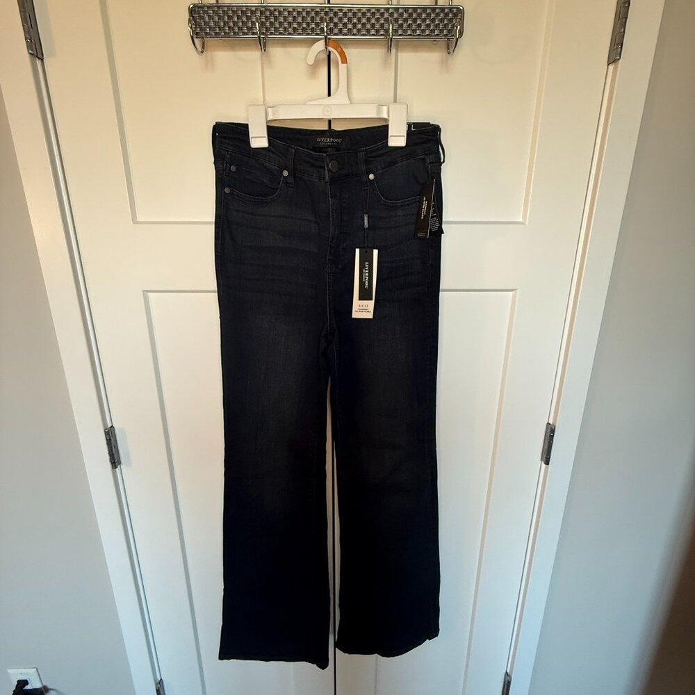 NEW Liverpool Womens Hannah Hi-Rise Flare Stretch Jeans Westridge Wash Size 6/28